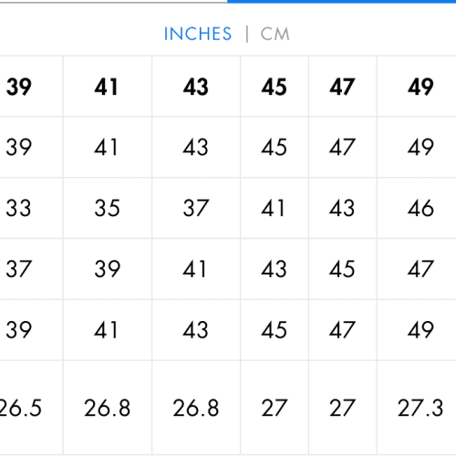 Men sSizeChart