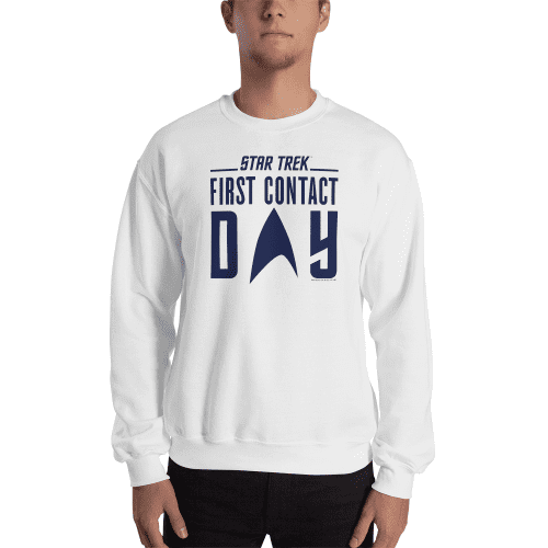 Star Trek: First Contact Blue Logo Fleece Crewneck Sweatshirt