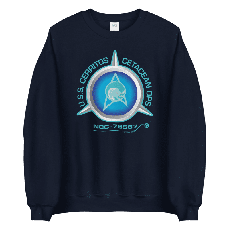 Star Trek: Lower Decks Cetacean Ops Delta Large Logo  Fleece Crewneck Sweatshirt