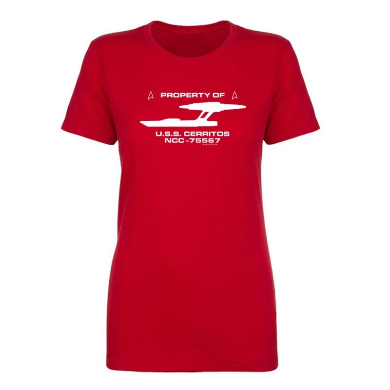 ST LD PROP Womens ShortSleeve Tshirt Mockup Red