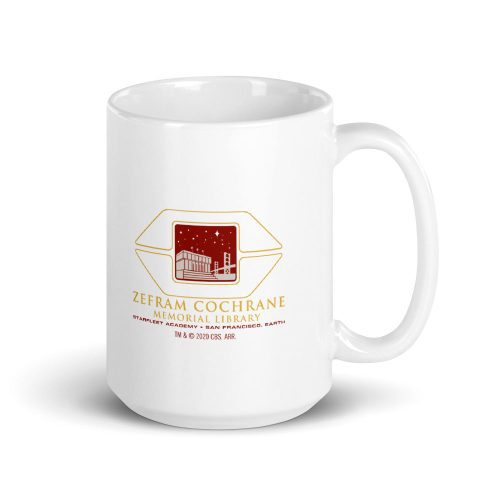 Star Trek Starfleet Academy Zefram Cochrane Memorial Library White Mug