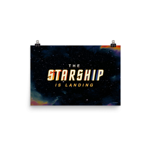 Star Trek The Starship Is Landing Premium Matte Paper Poster