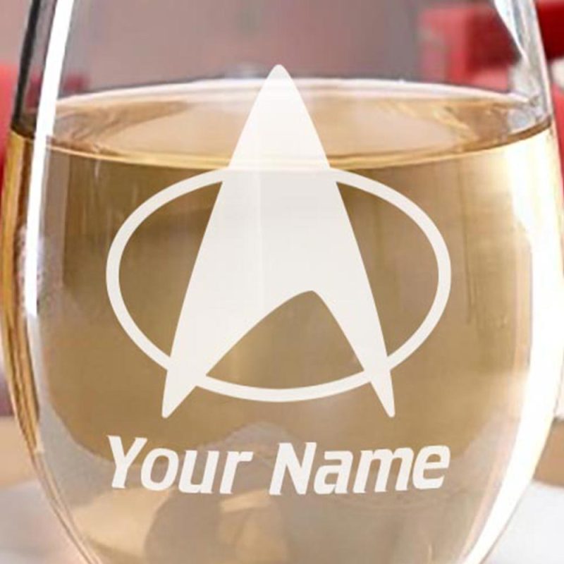 ST TNG D Personalized LaserEngraved Stemless Wine Glass RO