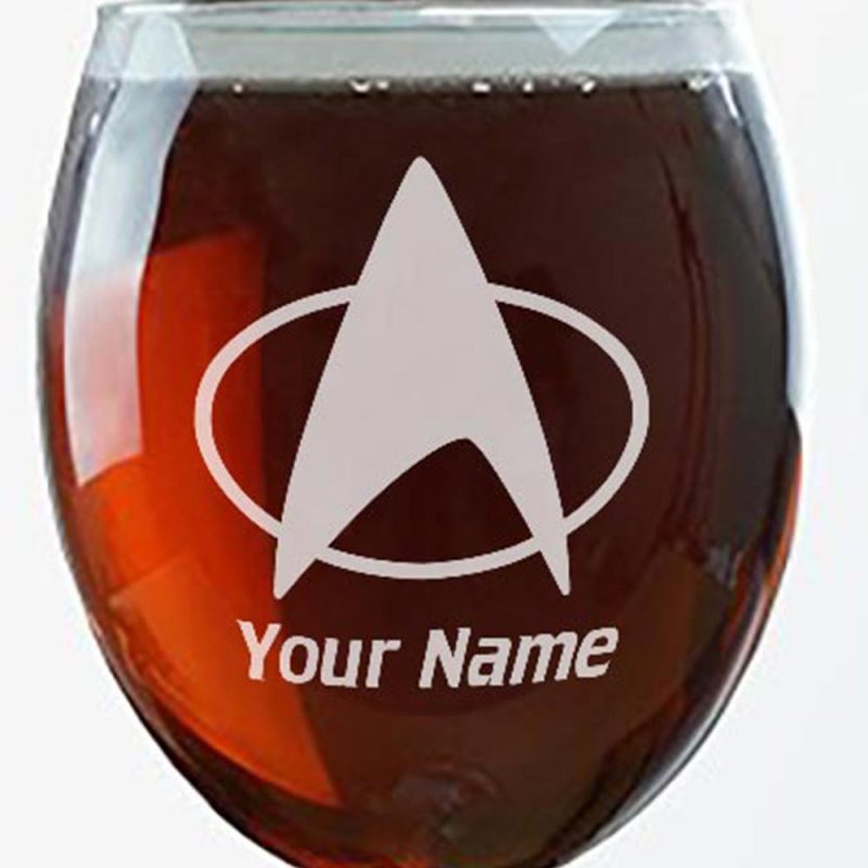 ST TNG D Personalized LaserEngraved Wine Glass RO