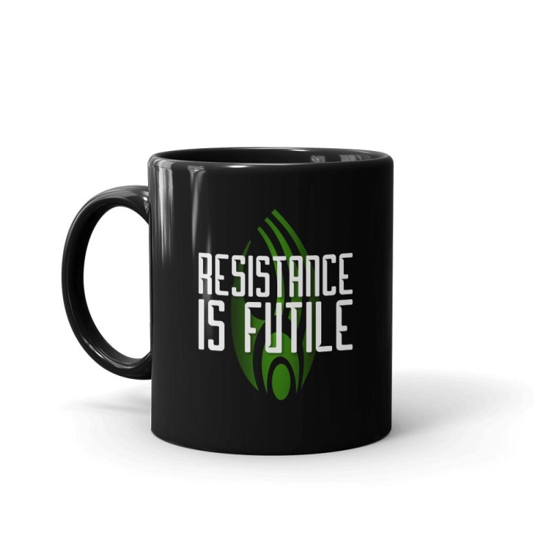 Star Trek: The Next Generation Resistance is Futile Black Mug