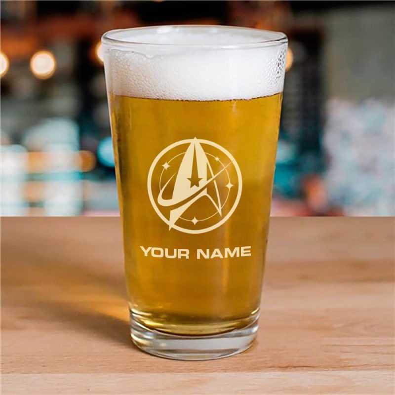 StarTrek Discovery StarfleetCommand Personalized Pint Glass Mockup