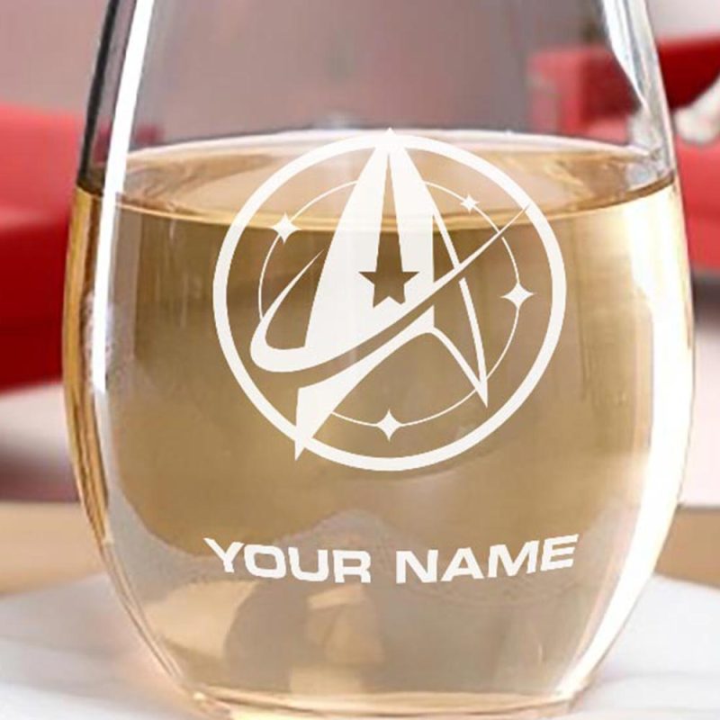 StarTrek Discovery StarfleetCommand Personalized Stemless Wine Glass RO