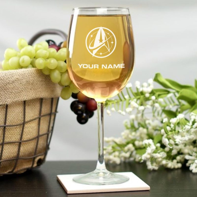 StarTrek Discovery StarfleetCommand Personalized Wine Glass Mockup