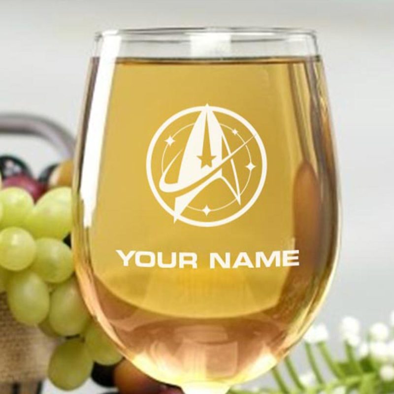 StarTrek Discovery StarfleetCommand Personalized Wine Glass RO