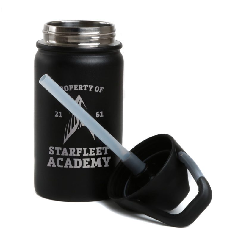 StarTrek StarfleetAcademy FlyingPhoenix SIC LIL 12ozBottle Mockup Black TopOff