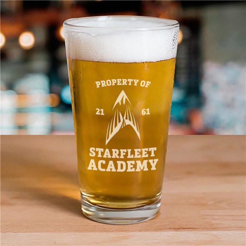 StarTrek StarfleetAcademy FlyingPhoenixDelta Pint Glass Mockup