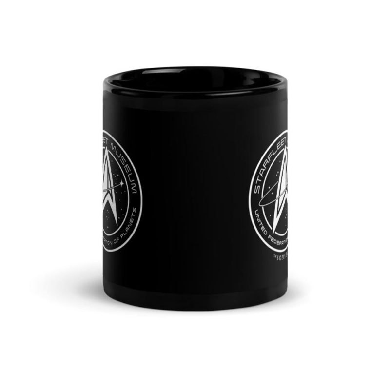 StarTrek StarfleetAcademy StarfleetMuseum 11oz Black Mug Mockup Front