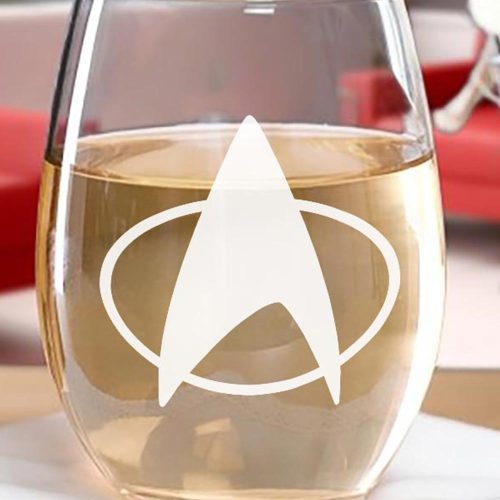 StarTrek TNG Delta LaserEngraved Stemless Wine Glass RO