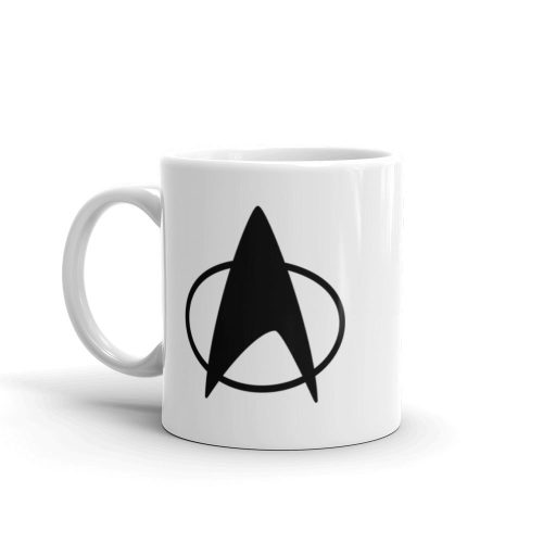 StarTrek TNG Delta 11oz White Mug mockup Handle on Left