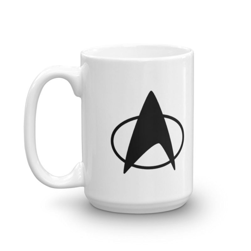 StarTrek TNG Delta 15oz White Mug mockup Handle on Left