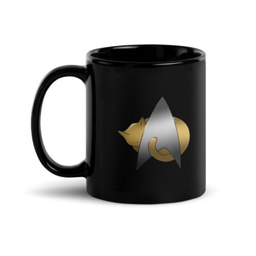 StarTrek TNG KittyCatLogo 11oz Black Mug Mockup Left