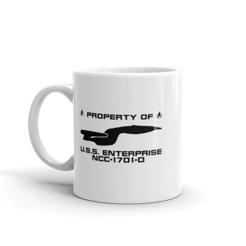 StarTrek TNG USSEnterpriseProfile 11oz White Mug mockup Handle on Left 1