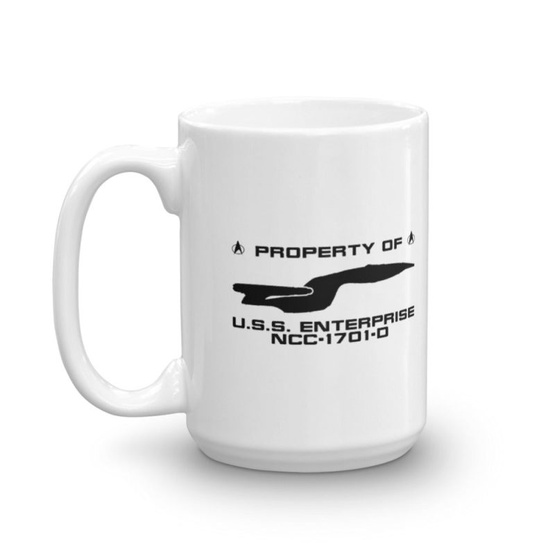 StarTrek TNG USSEnterpriseProfile 15oz White Mug mockup Handle on Left