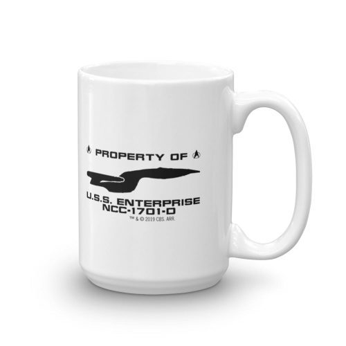 StarTrek TNG USSEnterpriseProfile 15oz White Mug mockup Handle on Right 1