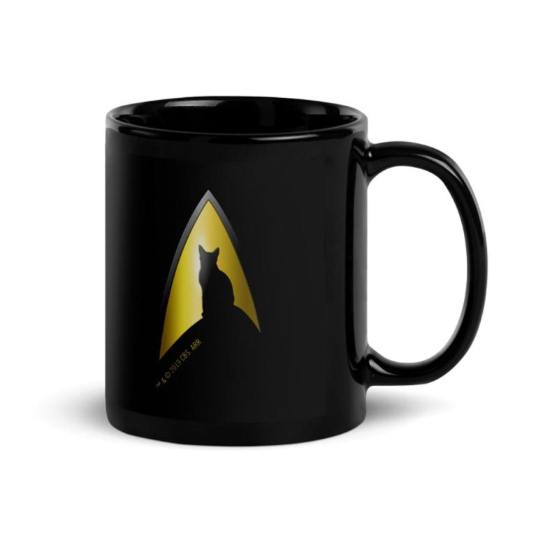 StarTrek TOS Cat CaptainKirk 11oz Black Mug Mockup Right