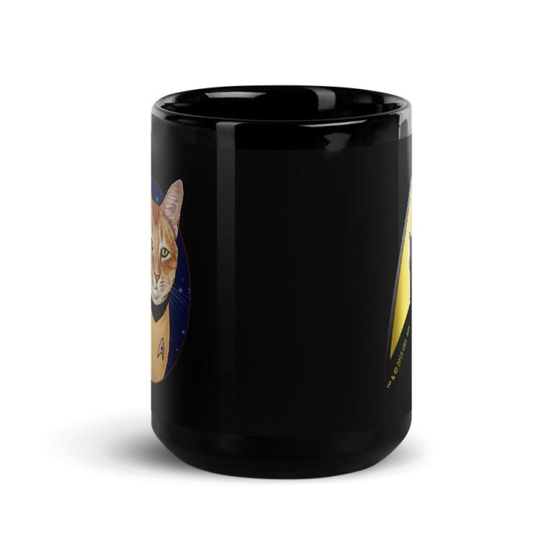 StarTrek TOS Cat CaptainKirk 15oz Black Mug Mockup Front