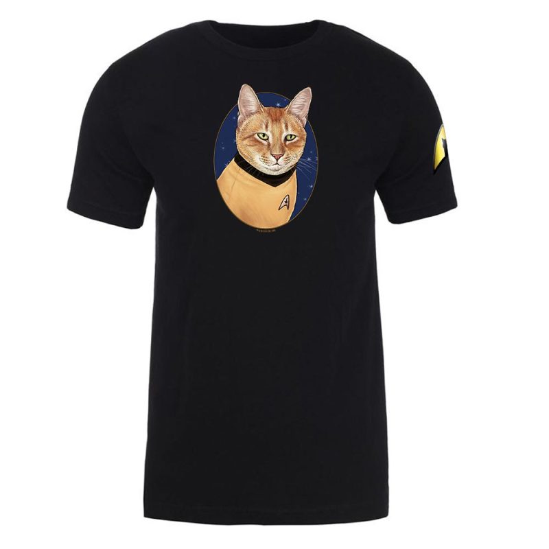 StarTrek TOS Cat CaptainKirk Mens ShortSleeve Tshirt Mockup