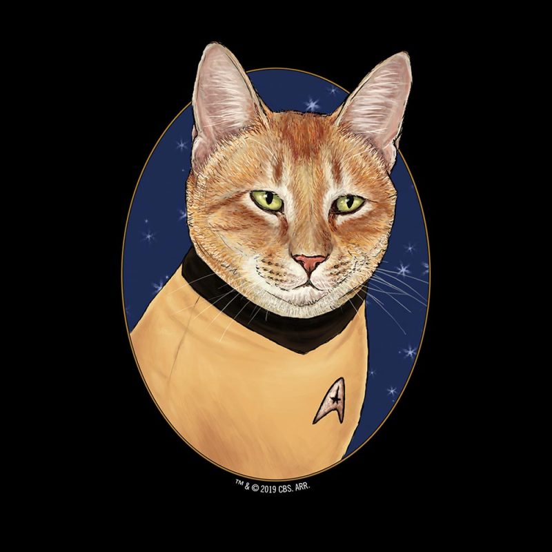 StarTrek TOS Cat CaptainKirk Womens Relaxed ScoopNeck Tshirt Mockup RO