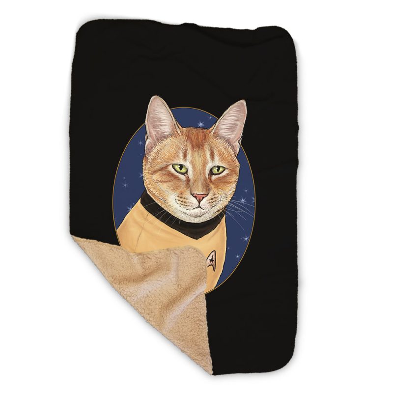 StarTrek TOS CatCaptainKirk SherpaBlanket Mockup