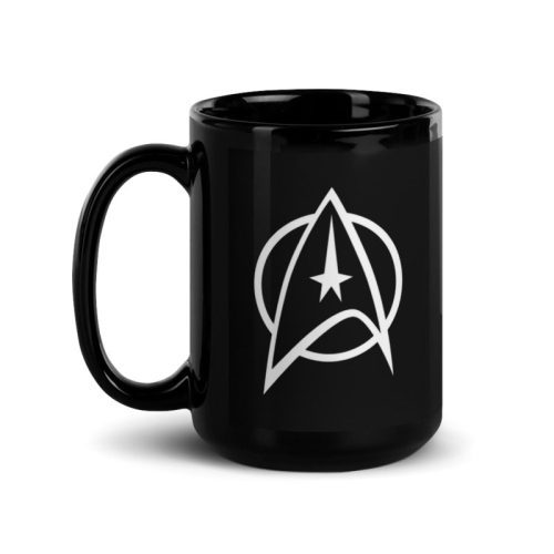 StarTrek TOS Delta 15oz Black Mug Mockup Handle on Left