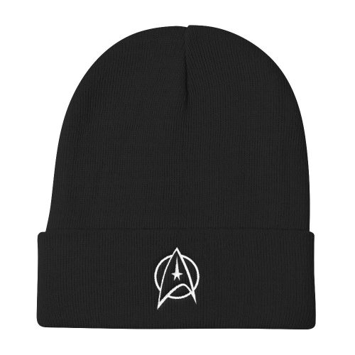 StarTrek TOS Delta Embroidered Beanie mockup Black 1