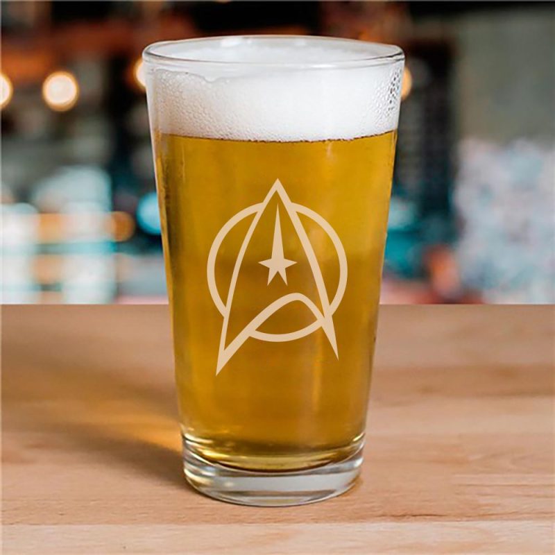 StarTrek TOS Delta Laser Engraved Pint Glass Mockup