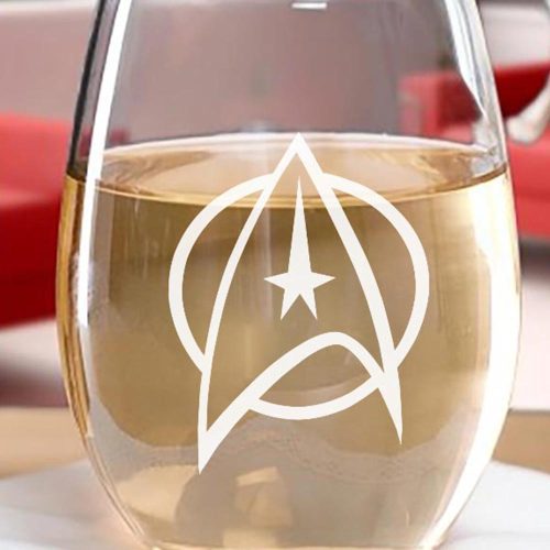 StarTrek TOS Delta Laser Engraved Stemless Wine Glass RO