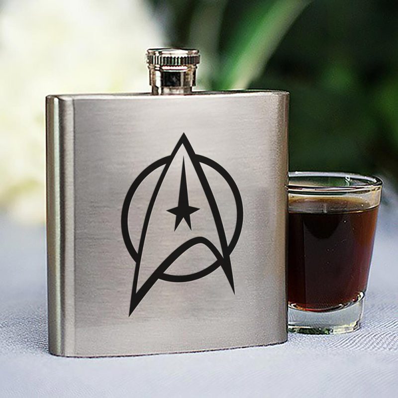 StarTrek TOS Delta Stainless Steel Flask Mockup