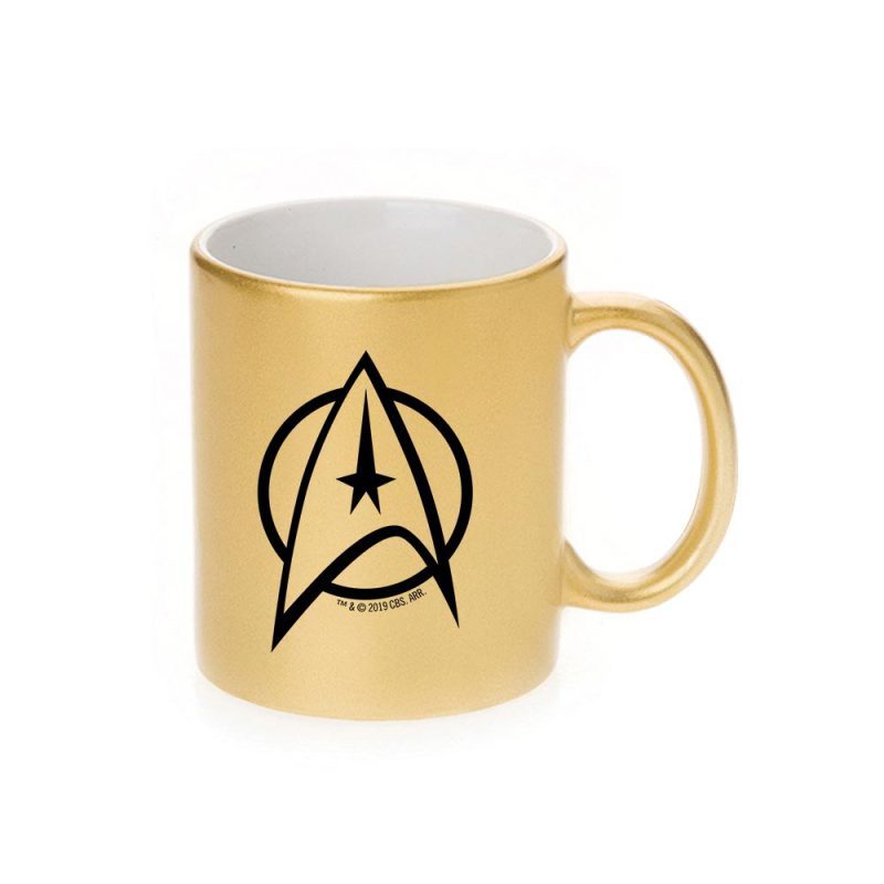 StarTrek TOS Delta Personalized 11oz GoldMetallic Mug Mockup Right