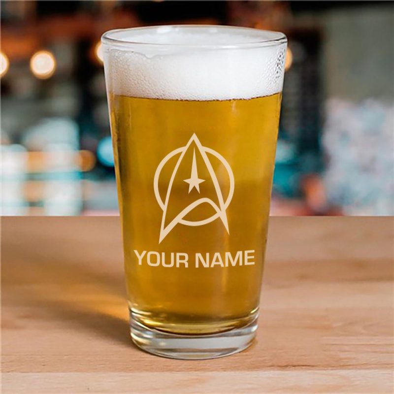 StarTrek TOS Delta Personalized Laser Engraved Pint Glass Mockup