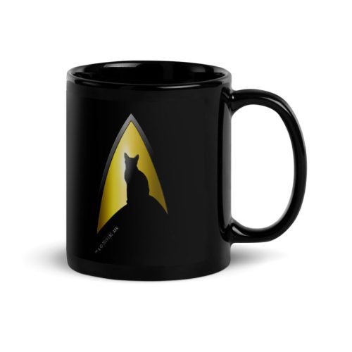 StarTrek TOS KittyCatLogo 11oz Black Mug Mockup Right