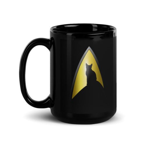 StarTrek TOS KittyCatLogo 15oz Black Mug Mockup Left