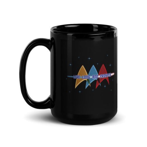 StarTrek TOS LiveLongAndProsperDelta 15oz Black Mug Mockup Handle on Left