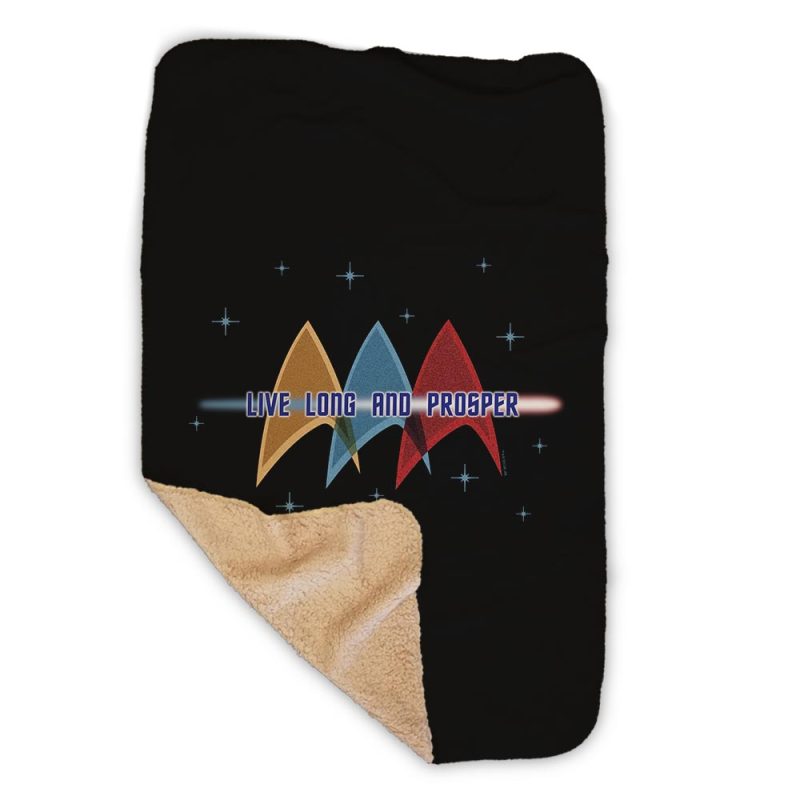 StarTrek TOS LiveLongAndProsperDelta Sherpa Blanket Mockup