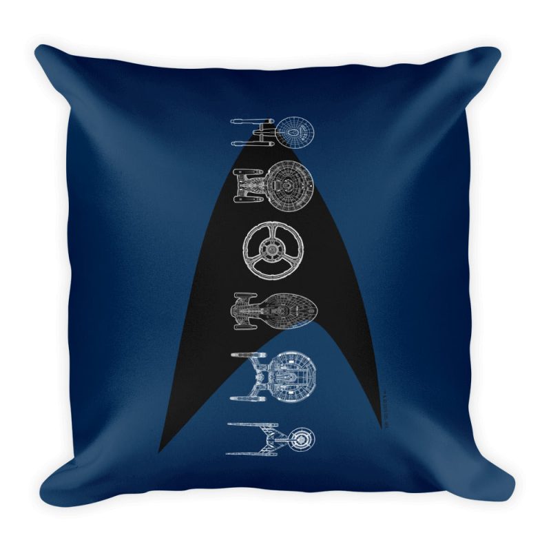 StarTrek TOS ShipsOfTheLineDelta Pillow 16x16 Mockup Back