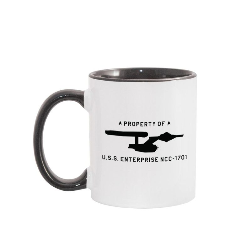 StarTrek TOS USSEnterprisePropertyofProfile 11oz TwoToneMug BlackWhite Mockup Left 1