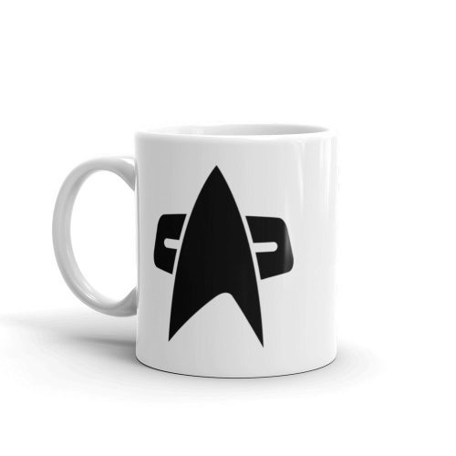 StarTrek Voyager Delta 11oz White Mug mockup Handle on Left