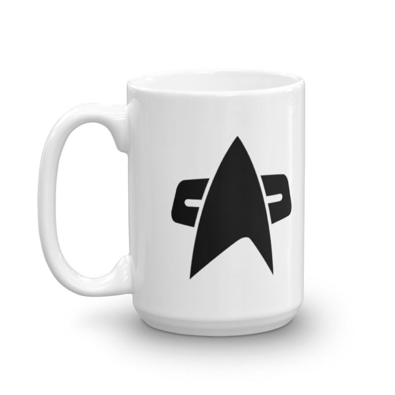 StarTrek Voyager Delta 15oz White Mug mockup Handle on Left