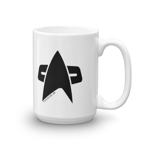 StarTrek Voyager Delta 15oz White Mug mockup Handle on Right