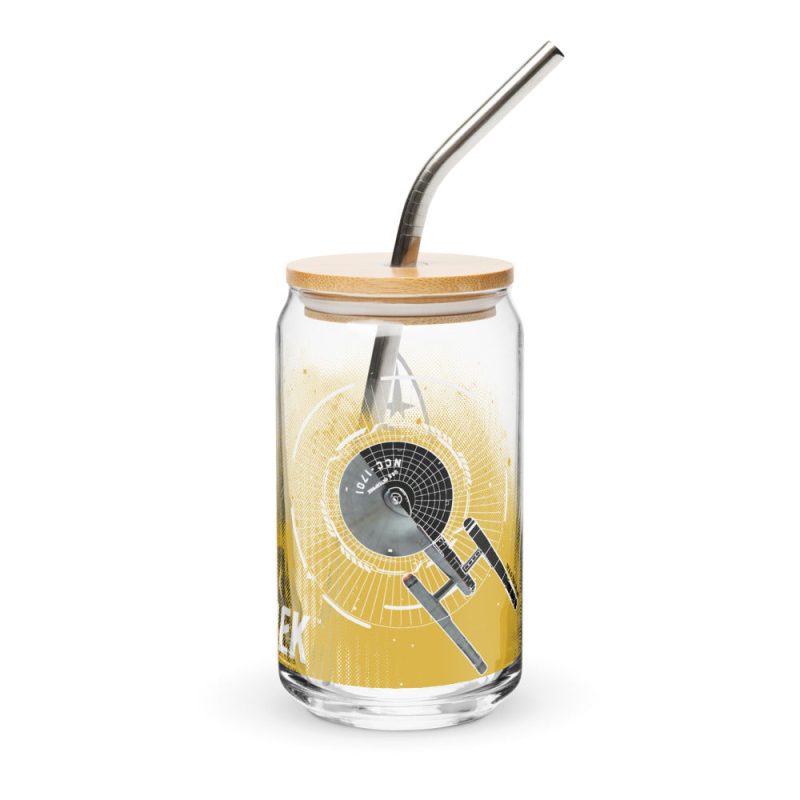 can shaped glass 16 oz 16 oz with lid straw left 6731e080e5633